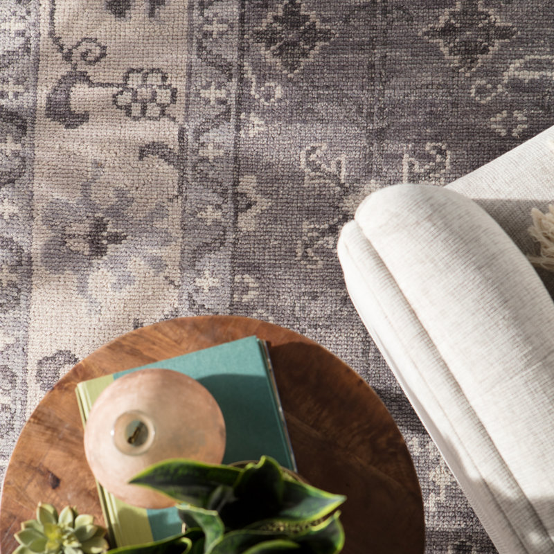 Rivas Oriental Area Rug in Grey/Quiet Shade/Moonstruck/Alloy, Rectangle 7'9" x 9'9"