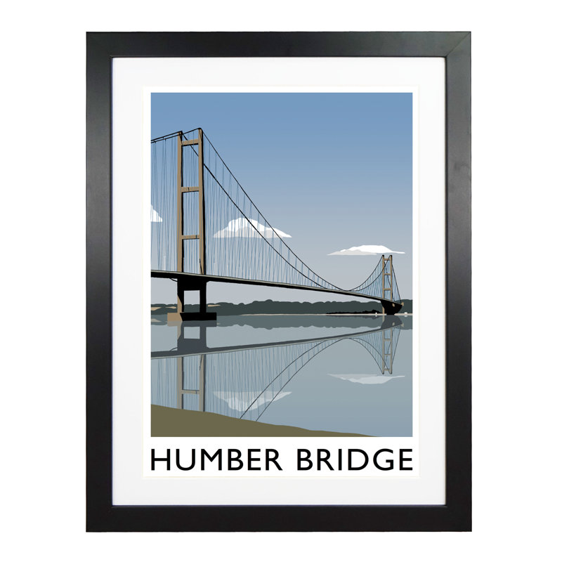 Humber Bridge by Richard O'Neil - Print, 54 cm H x 44 cm W x 2.2 cm D, Black Wood Frame