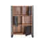 Bibliothèque industrielle moderne avec cadre en métal et portes plaquées, 35,0 x 50,0 x 13,8 pouces | 100% panneau de particules enduit de mélamine, 0,7 po d'épaisseur | Pin atlantique et noir | Fixation murale, nombreuses tablettes, capacité de 88 lb