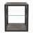 Set of 2 Modern End Table Nightstand for Bedroom & Living Room, Tempered Glass & Natural Wood MDF Top , Industrial Style Side Table-1366965983