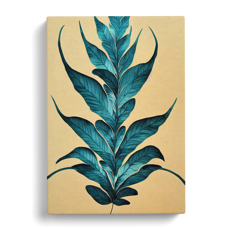 Bonito Fern Leaf Scroll - Wrapped Canvas, 50cm H x 35cm W x 3cm D