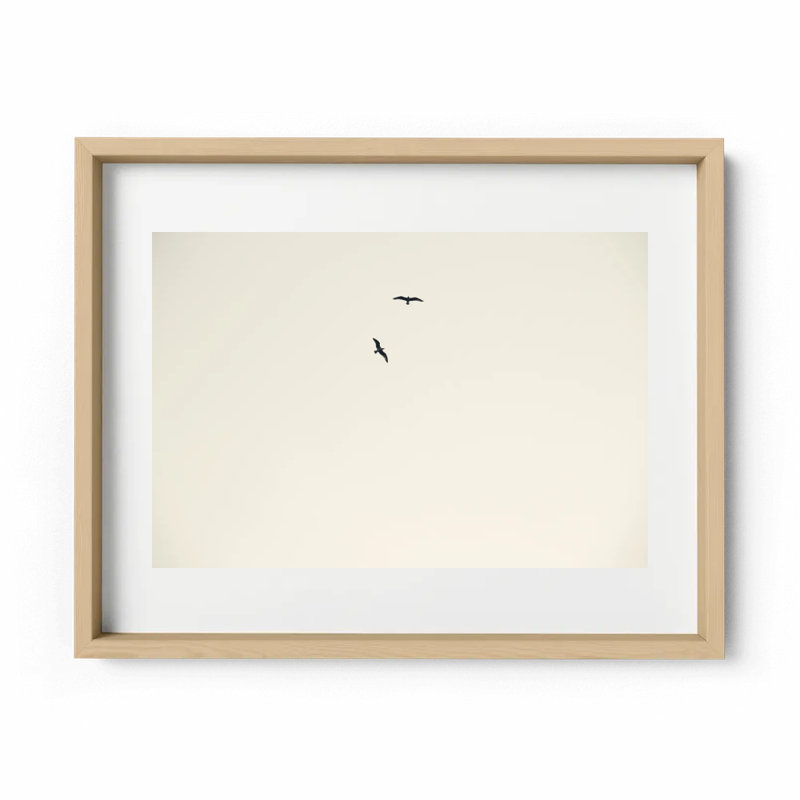 Birds Flying High Print by Joseph Regan, 26" H x 36" W x 0.75" D, Natural