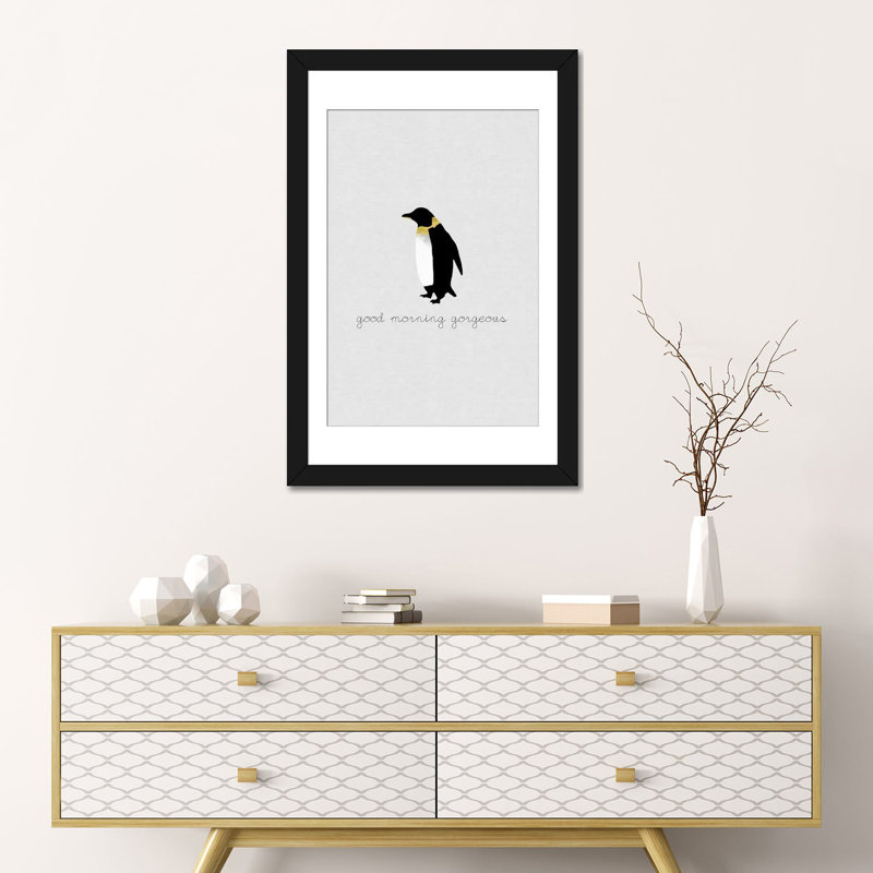 « good matin magnifique », impression sur toile, H 32 po x l 24 po x P 1 po, Papier d'art encadré noir, Blanc