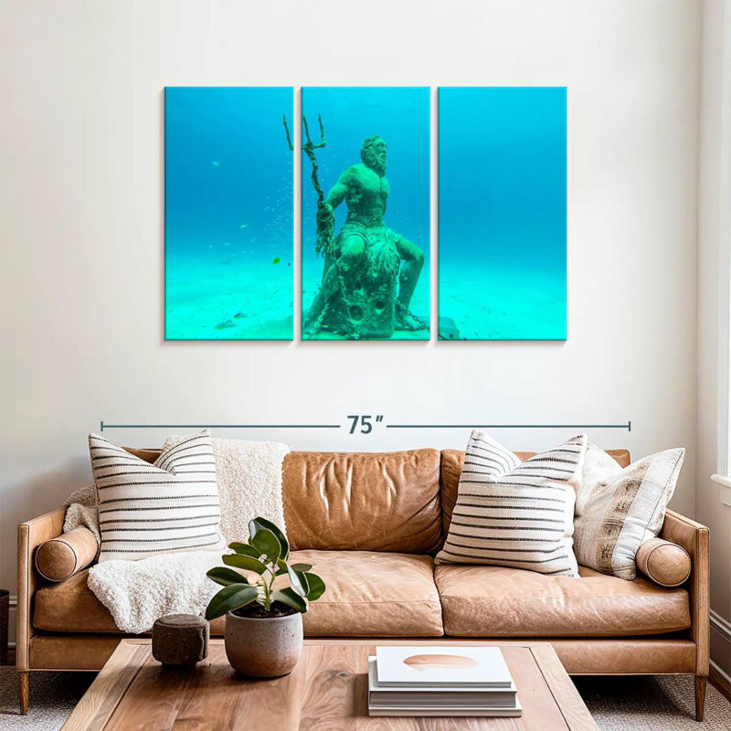 Kelan Sunken Poseidon Statue, 36" H x 57" W