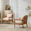 Chaise d'appoint moderne de 26,6 po de style Mid-Century avec structure en bois massif au fini noyer et dossier en rotin, coussin, fauteuils confortables pour le salon, la chambre à coucher, le coin lecture-1475054368-1475054374