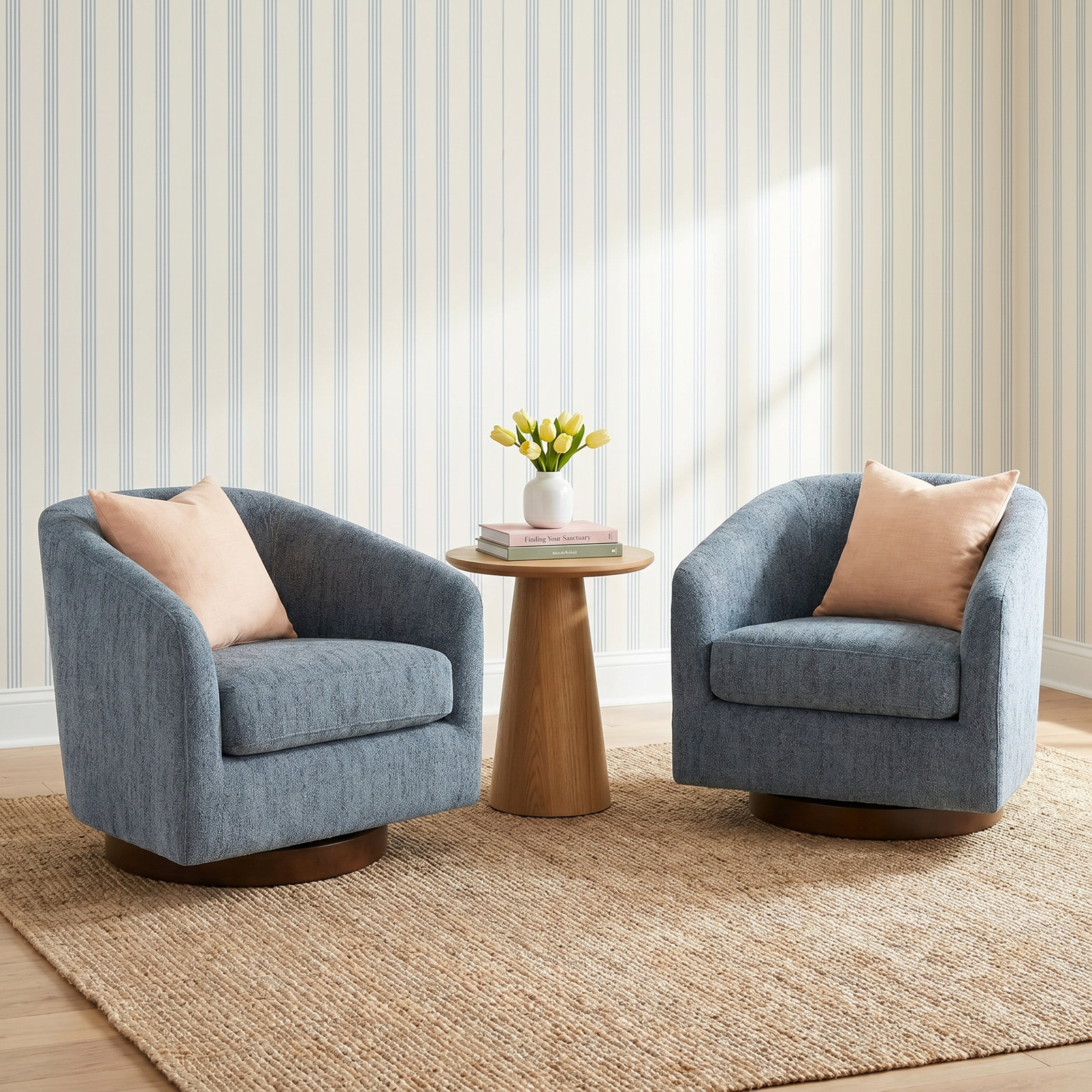 Bennett Swivel Barrel Chair, Bella Forest Performance Velvet