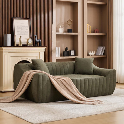 Modern Oversized Faux Leather Loveseat with Deep Seating Comfort