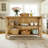 59.05" Solid Wood Kitchen Island With 2 Open Storage Shelves, Farmhouse Dining Prep Table-734332116