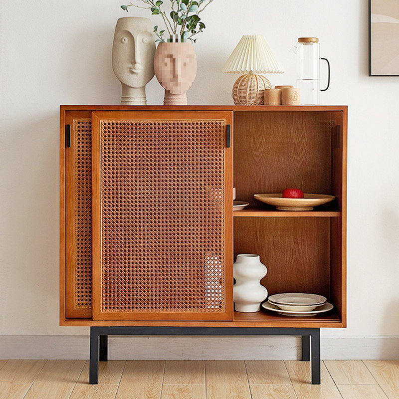 Japanese style small storage shoe cabinet, Brown