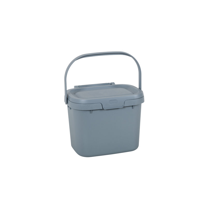 Plastic Manual Lift Kitchen Trash Can - 4.5L, Eco Grey