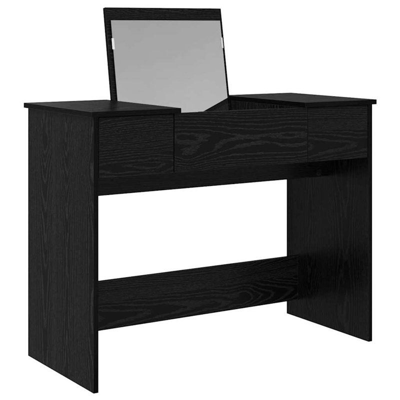 Dressing Table with Mirror, Black
