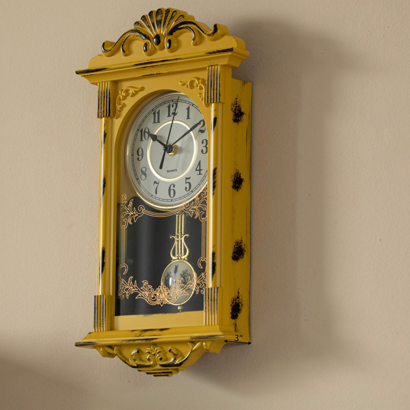 Horloge murale Sowa, Jaune