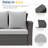 67.7" All-Weather Wicker 3-Seat Patio Sofa With Thick Gray Cushions & Black Frame-56704429
