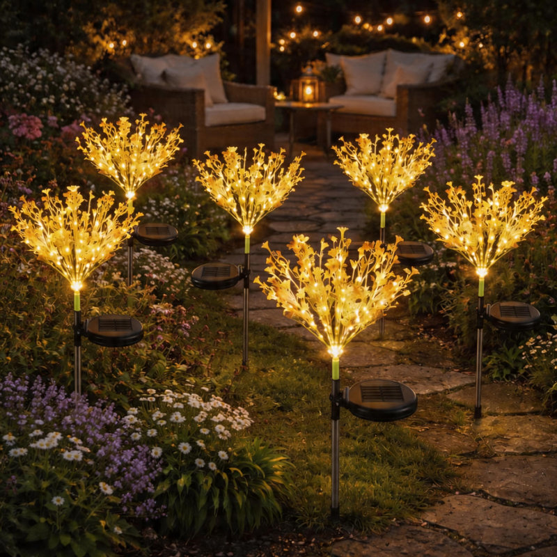 Éclairage solaire à fleurs pour l'extérieur
