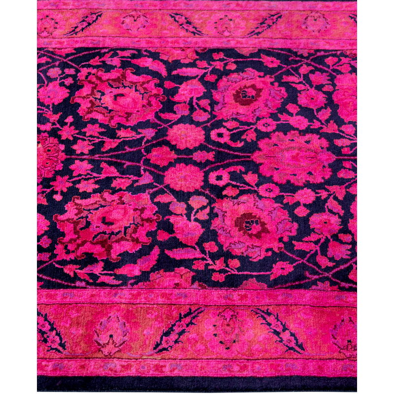 Overdyed Hand-Knotted Wool Modern-Contemporary Pink Runner 3' 0" x 20' 8"
