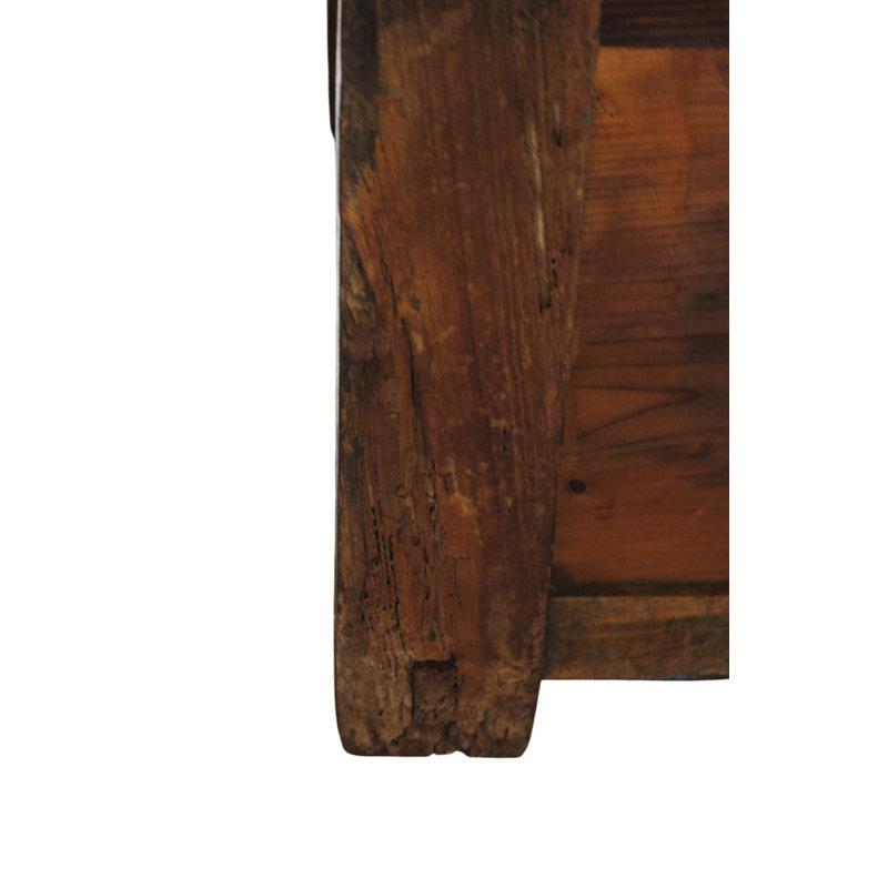 Dual-Drawer Coffer Cabinet with Carved Sides