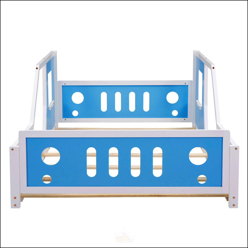 Lit plateforme double classique en forme de voiture avec roulettes