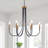 6 - Light Dimmable Black Candle Chandelier