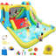 Jeu gonflable géant avec glissade d'eau 15,6 pi x 11 pi avec ventilateur, piscine, pulvérisateurs pour jouer dans la cour arrière
