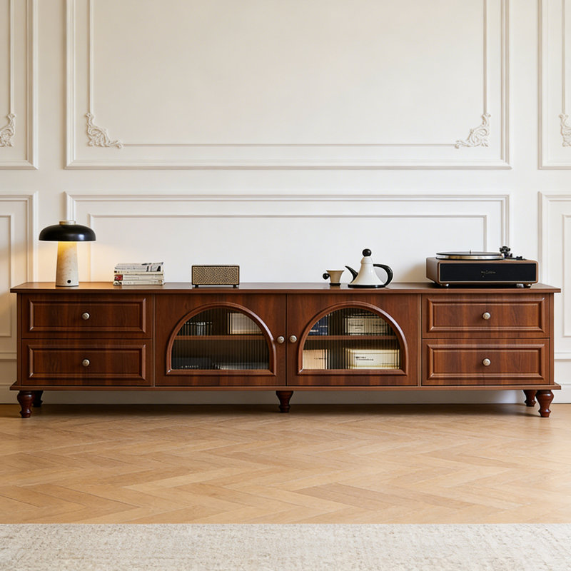 Meuble télé avec rangement Luxury, H 22,83 po x L 86,61 po x l 15,74 po, Brun