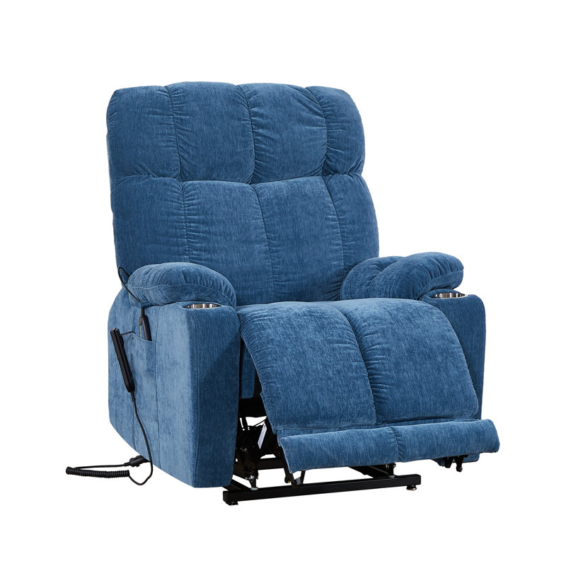 Fauteuil inclinable à deux moteurs Power Lift pour fauteuil inclinable 180 °, Blue Fabric