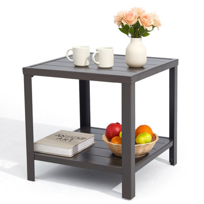 Table basse d'extérieur avec compartiment de rangement