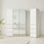 Modular Wood Closet System With Mirror In White