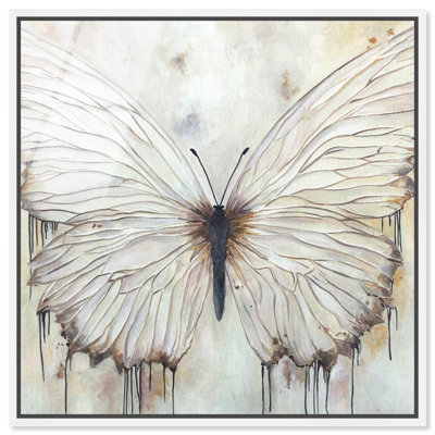 Neutral Beauty Framed High-Gloss Acrylic Glass Wall Art Chic Farmhouse Wall Art by Art Remedy, White Frame, 30 x 30