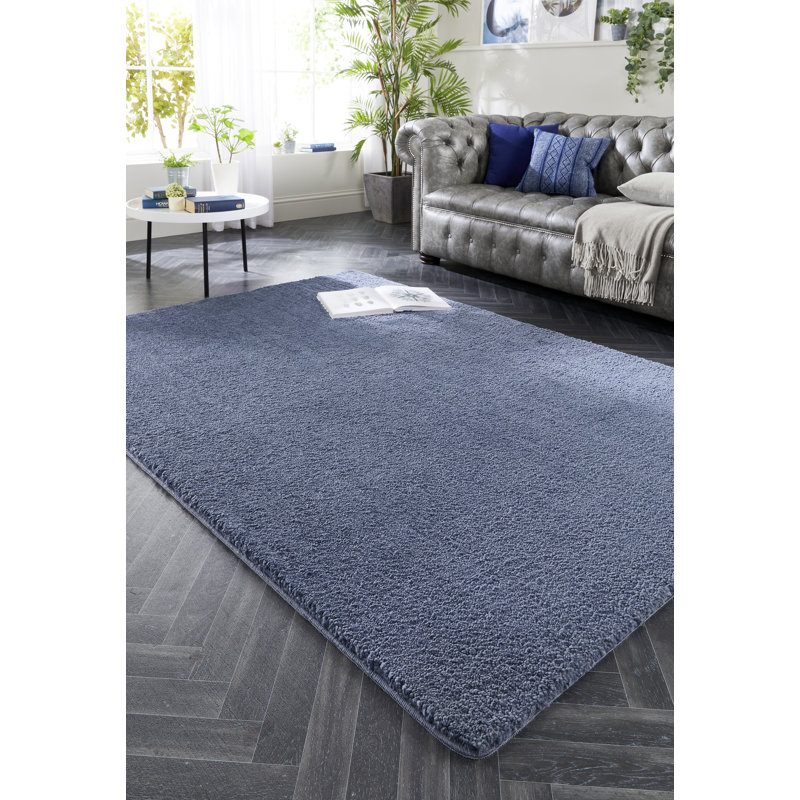 My Lux Deep Pile Smoke Blue Rug, Rectangle 60 x 100cm