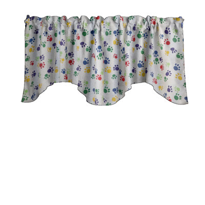Paw Print Scalloped Window Valance