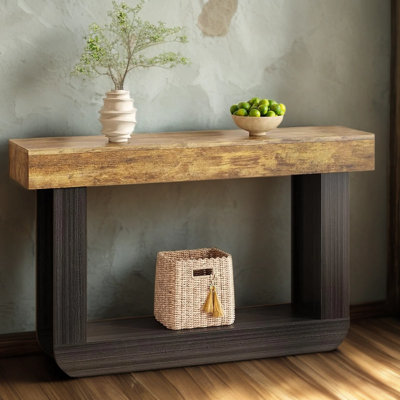 Narrow Console Table For Behind Couch, Farmhouse Entryway Table With Storage Shelf, Slim Hallway Accent Table For Living Room, Foyer, And Entrance