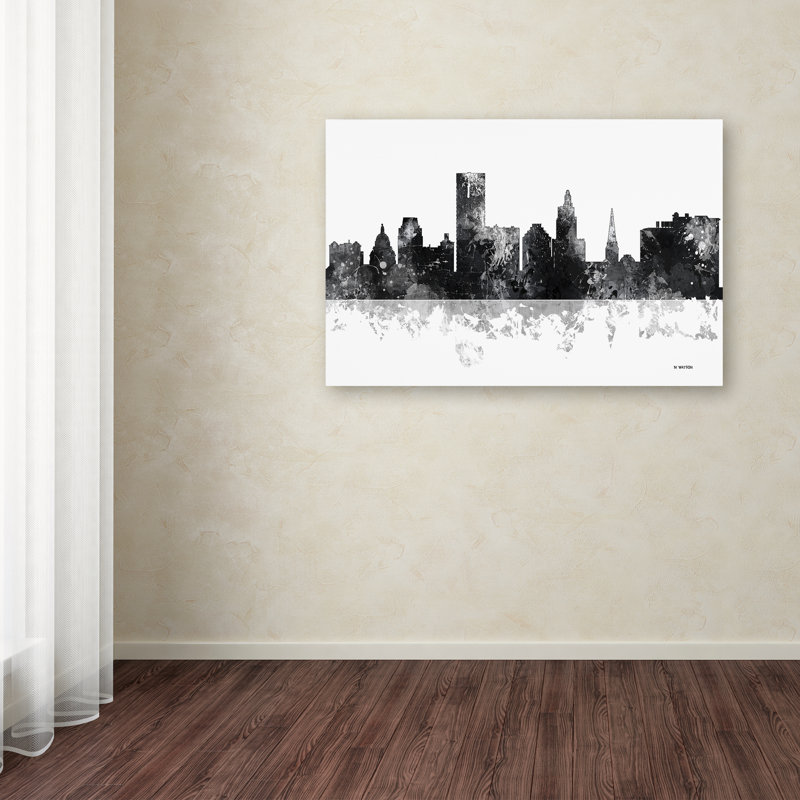 « providence rhode island horizon bg-1 », reproduction d’art sur toile tendue, H 30 po x l 47 po x P 2 po