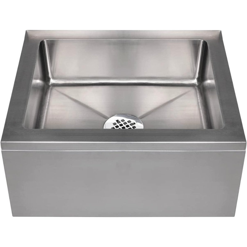 Évier de cuisine en acier inoxydable profond l 22 po x P 19 po avec cran avant et drain Express KitchQuip