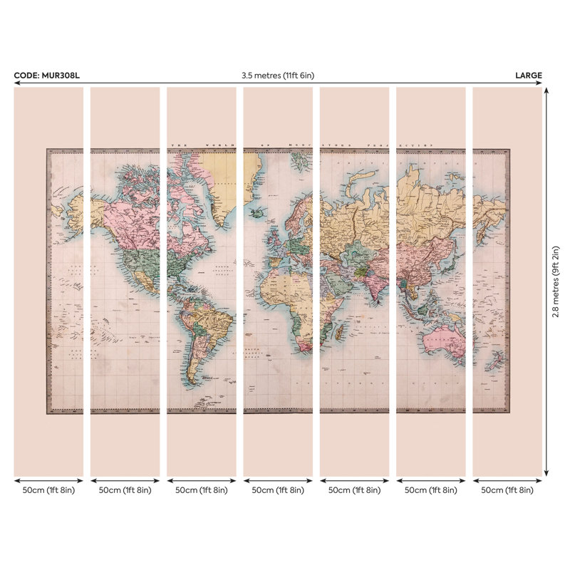 Philmont Matte Wall Mural, 280cm L x 350cm W