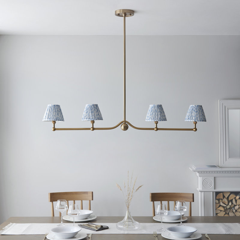 Santiago 4 - Light Shaded Chandelier, Blue