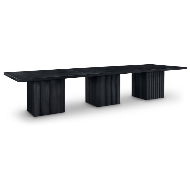Belinda Rectangular Dining Table, Black, 31" H x 162" W x 54" L