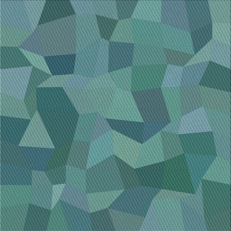 Tapis vert/gris à motif sea, Carré 4 pi