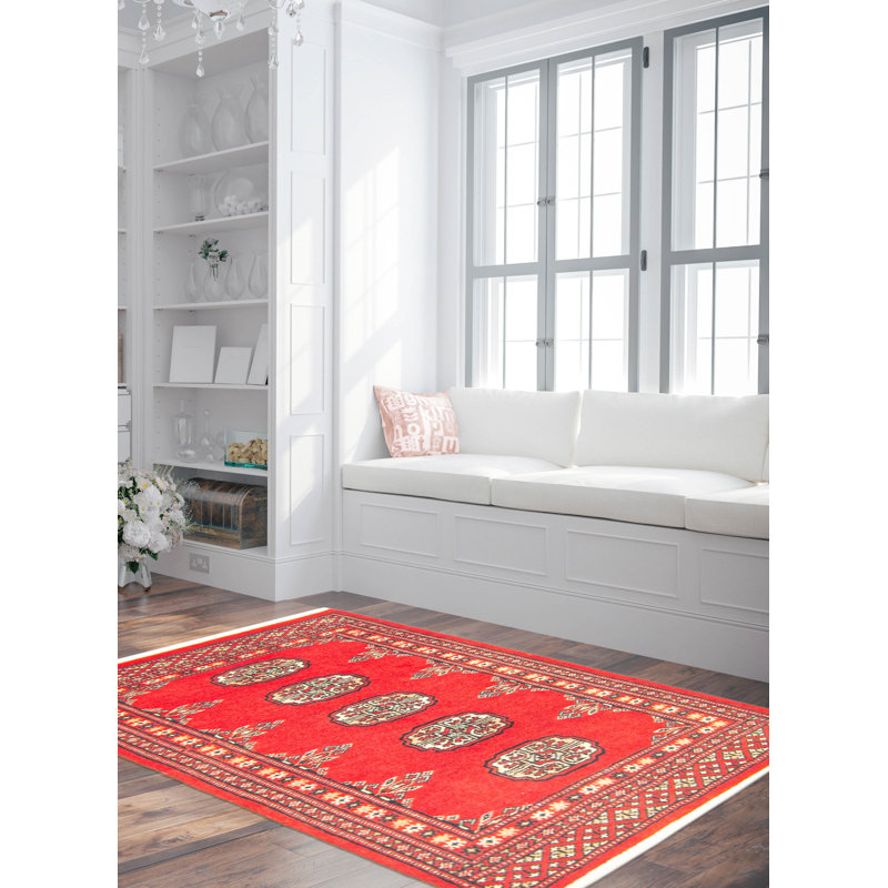 Tapis rouge Peshawar Bokhara 2 pi 1 po x 3 pi 1 po