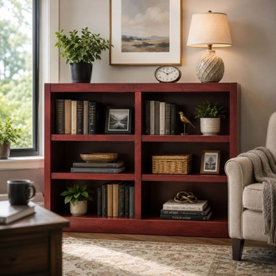 Backacre Double Wide Wood Bookcase,Bookshelf, Tall Storage and Display Bookshelf for Home Office and Living Room