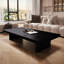 Table basse noire en bois massif-1103329528