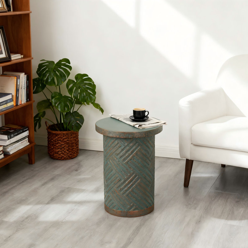Patio Round Cement Side Table