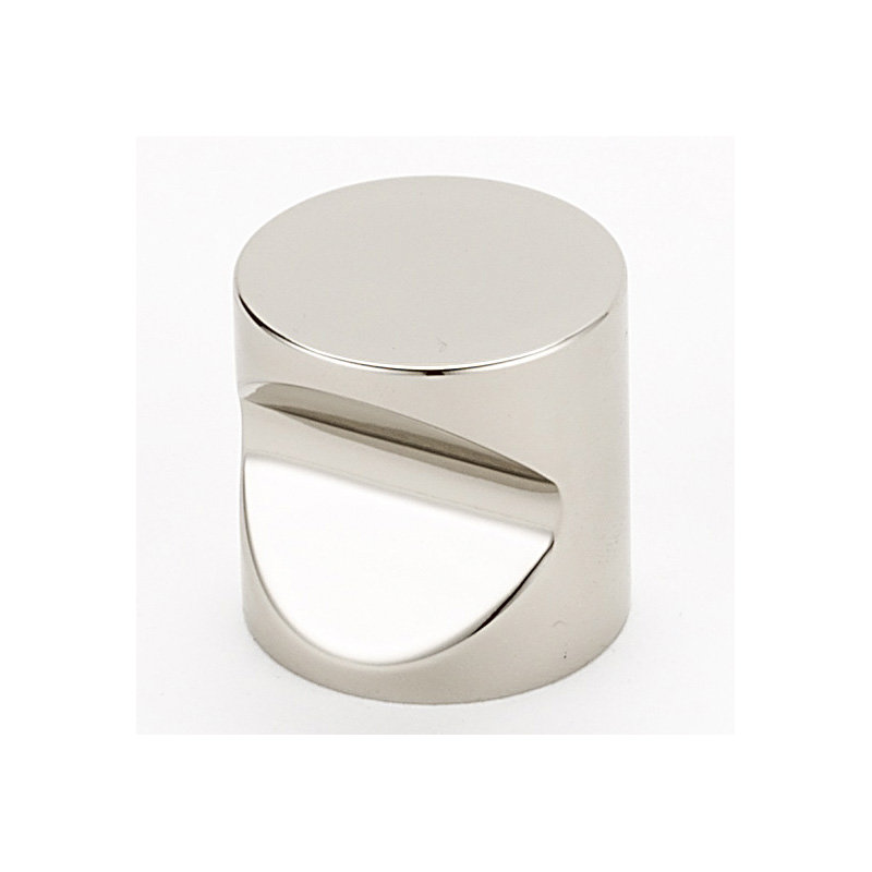 Contemporary I Cylindrical Knob, 1" H x 1" W x 1" D, Polished Nickel