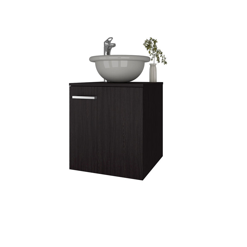  Meuble-lavabo avec lavabo et robinet intégrés, Marron foncé