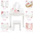 Kids Vanity With Mirror And Stool, Girls Vanity With Wood Makeup Playset-13863410