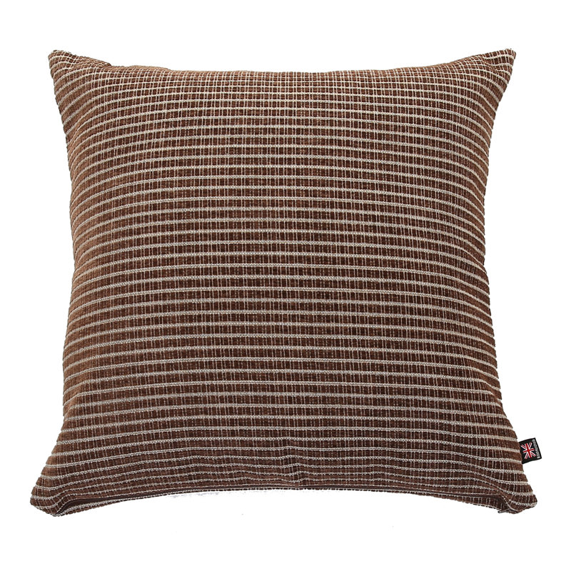 Alpine Striped Square Throw Cushion, Brown, Large
