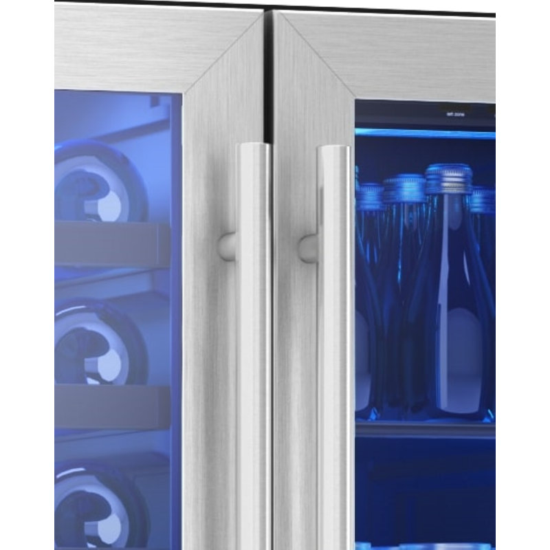 Brisas by Zephyr 24" 21-Bottle and 64-Can Dual Zone Wine and Beverage Cooler