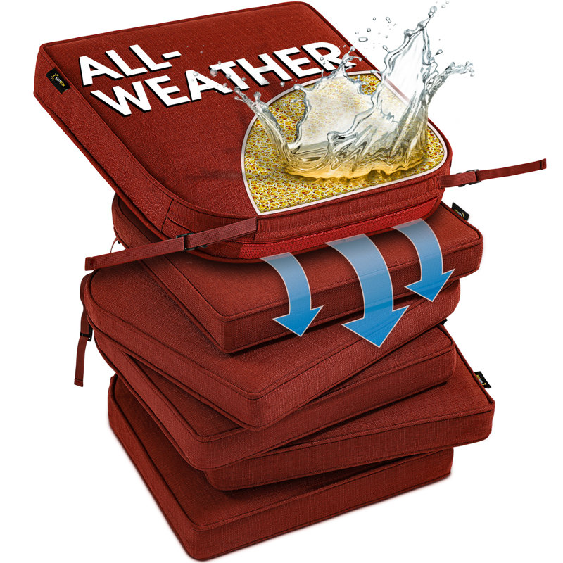 SUNROX All-Weather Outdoor Chair Cushion, 19" H x 19" W, Husk Birch