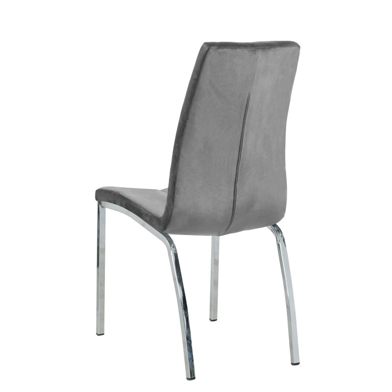 Knudsen Velvet Upholstered Side Chair, Grey