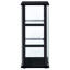 Présentoir à 3 tablettes en verre noir avec une porte trempée transparente, convient pour organiser les espaces primaires, les espaces de vie idéaux d'une armoire profonde de 14,14 pouces, la largeur de 17,17