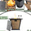 Table de foyer au propane en acier 28 po avec 50 000 pieds carrés, brun, pour patio extérieur, peu encombrant, flamme continue, intempéries, approuvé, protection contre les roches et la pluie, utilisation de 28 pouces, structure, pierre volcanique